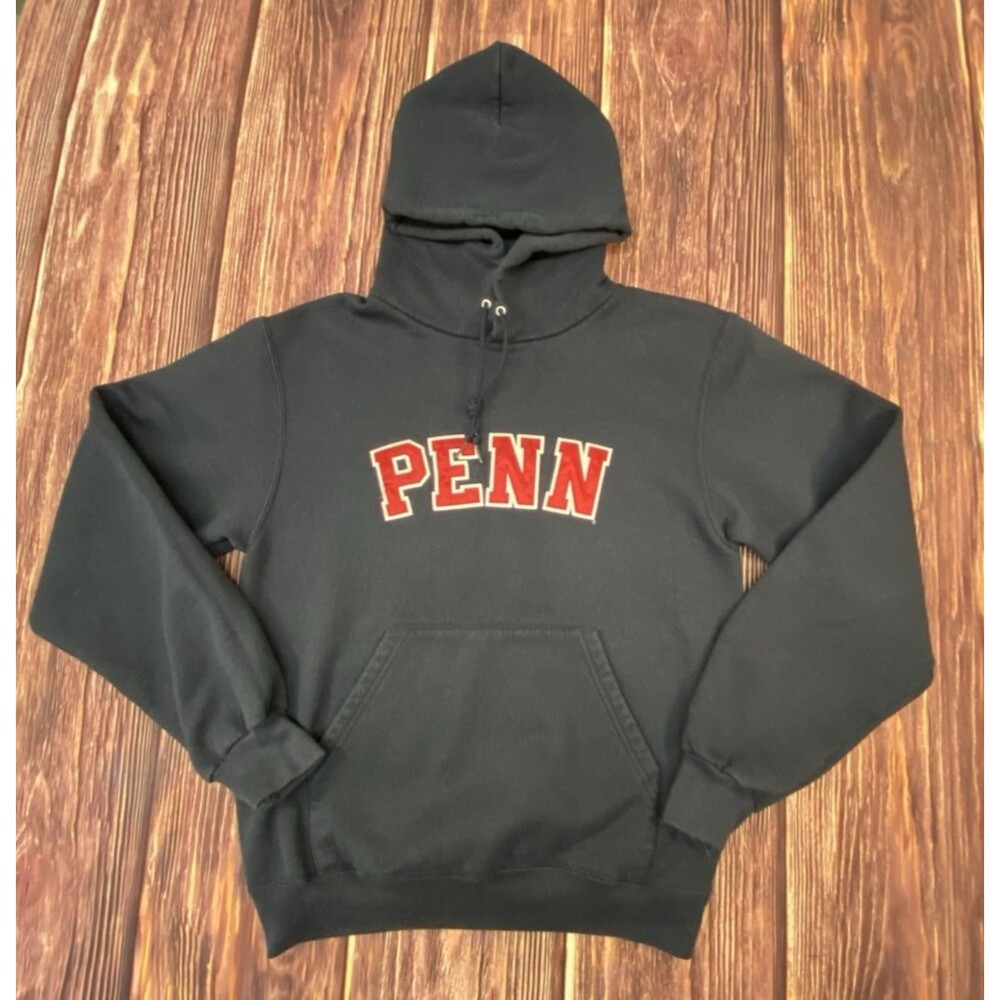 Champion Penn Navy Hoodie Small Unisex Embroidered College Sweatshirt Men/Women